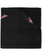 Janavi Dragonfly Embellished Scarf - Black