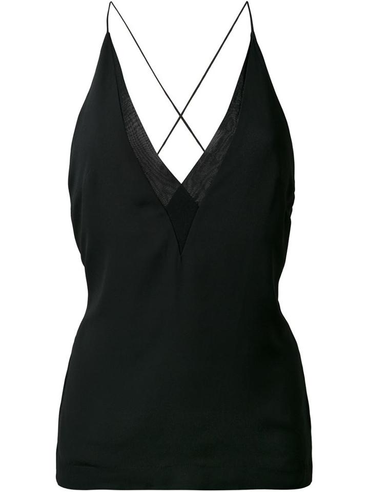 Dion Lee Sheer Trim Camisole, Women's, Size: 10, Black, Polyester