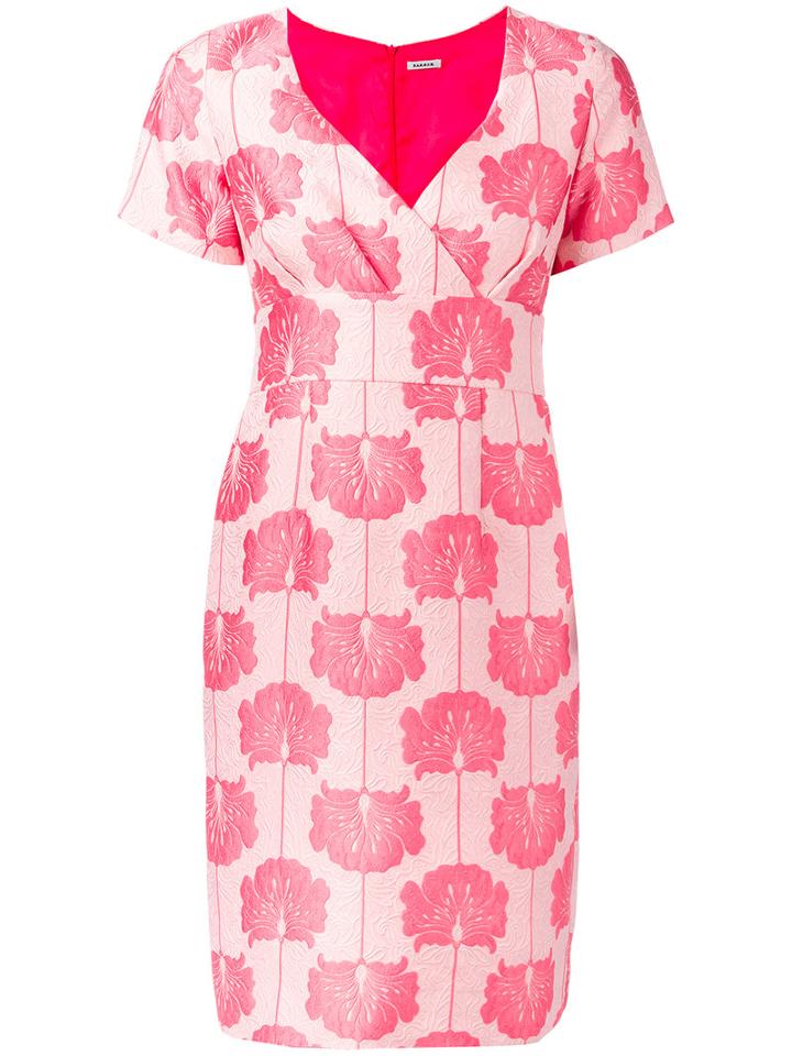 P.a.r.o.s.h. Floral Embroidered Dress, Women's, Pink/purple, Silk/polyamide/polyester/viscose