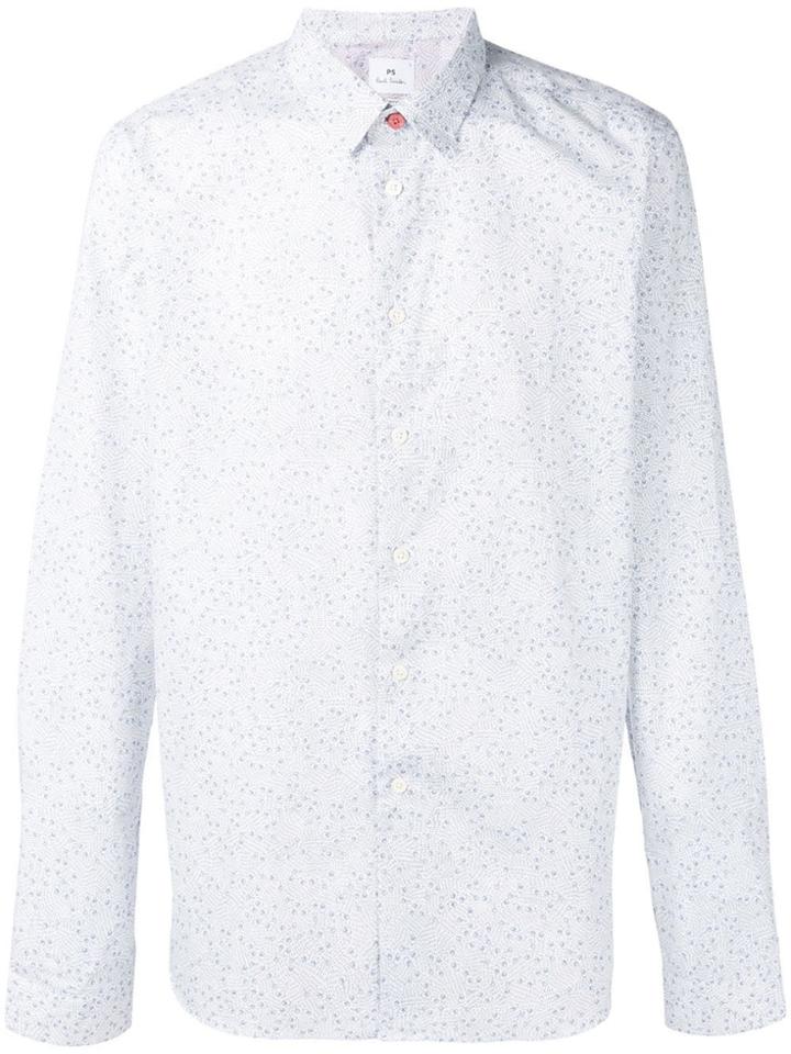 Ps Paul Smith Printed Button Shirt - White