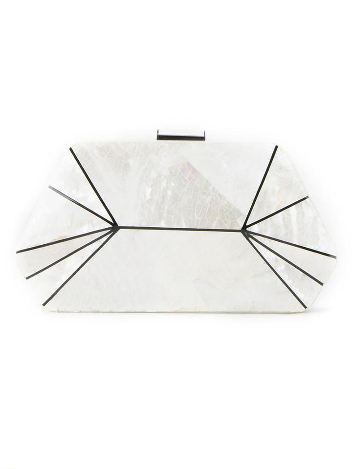 Serpui Mother Of Pearl Panelled Clutch, Women's, White