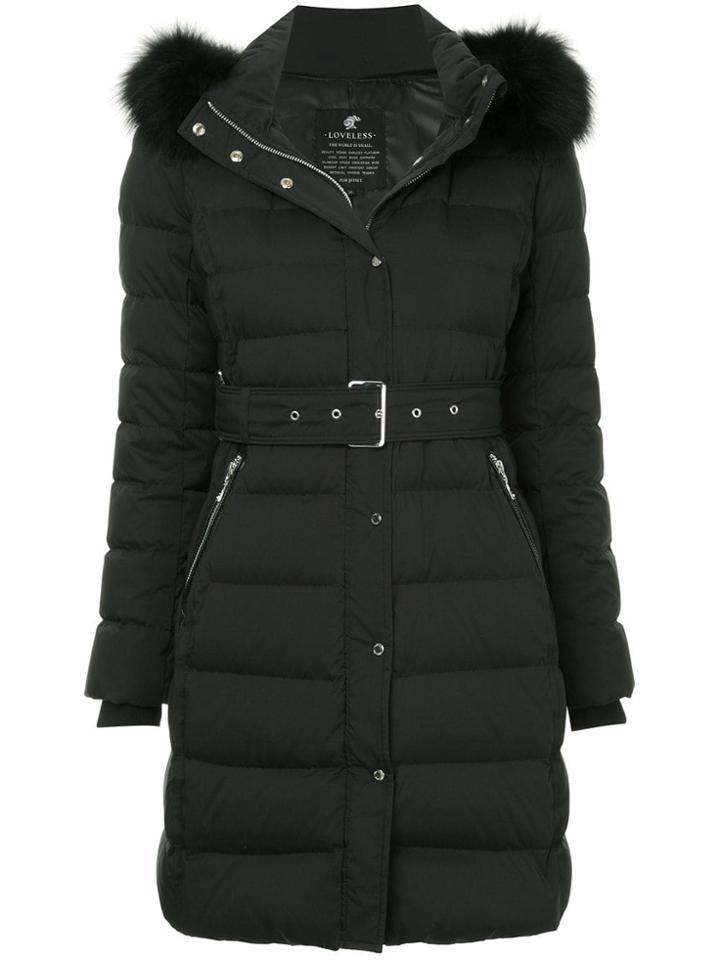 Loveless Belted Padded Parka - Black