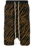 Yuiki Shimoji Drawstring Tiger Print Shorts - Black