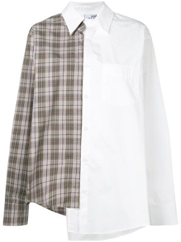 Vaquera Asymmetric Printed Shirt - White