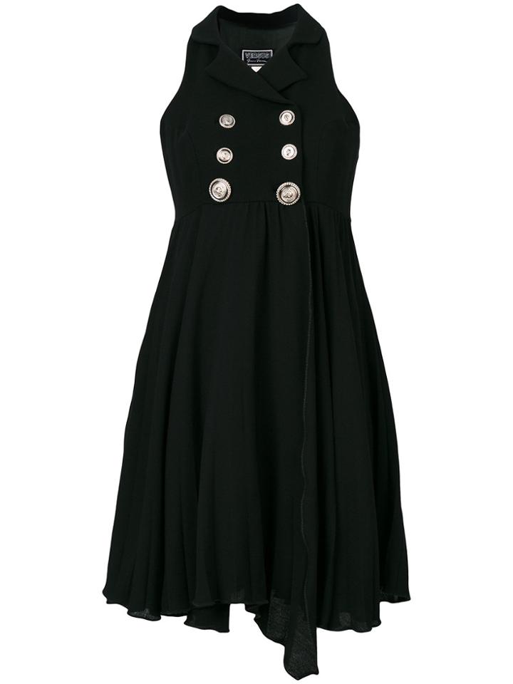 Versace Vintage Gianni Versace Buttoned Dress - Black