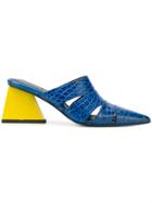 Marques'almeida Cut Out Pointed Mules - Blue