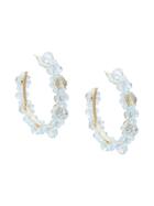 Simone Rocha Large Crystal Daisy Hoops - Blue