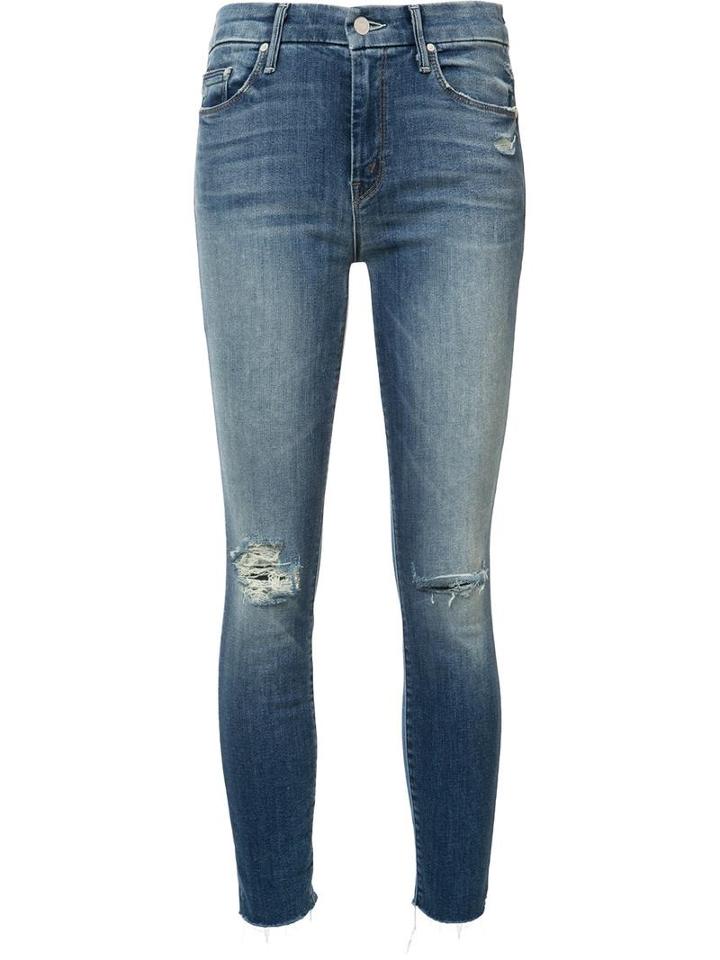 Mother Cropped Skinny Jeans, Women's, Size: 29, Blue, Cotton/polyester/sinflex