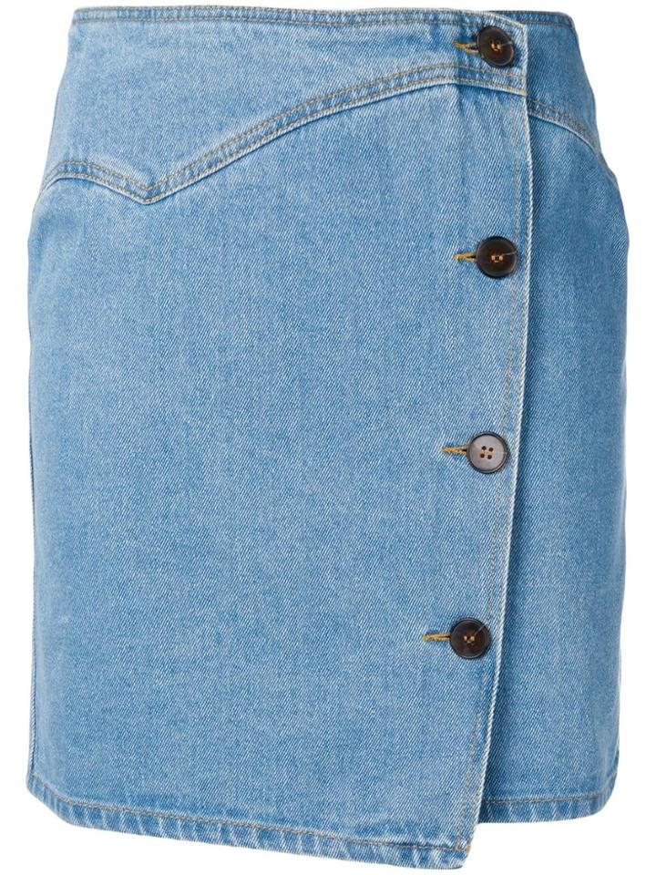 Nanushka Button Fastened Denim Skirt - Blue