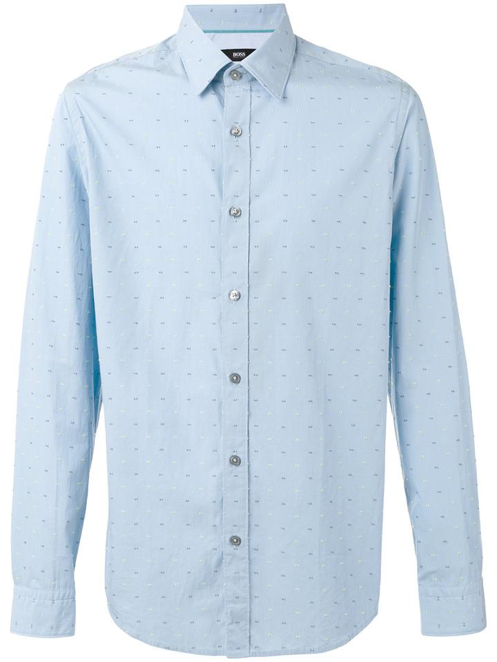 Boss Hugo Boss Pattern Print Shirt, Men's, Size: Large, Blue, Cotton