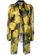 Dolce & Gabbana Tulip Print Blouse, Women's, Size: 42, Yellow/orange, Silk