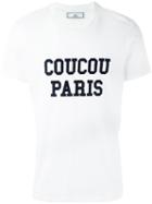 Ami Alexandre Mattiussi Coucou Paris T-shirt, Men's, Size: Medium, White, Cotton