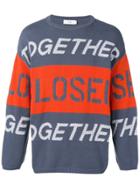 Closed Logo Colour-block Jumper - Grey