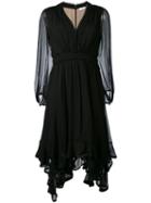 Chloé - Handkerchief Hem Dress - Women - Silk/cotton/polyester - 38, Black, Silk/cotton/polyester