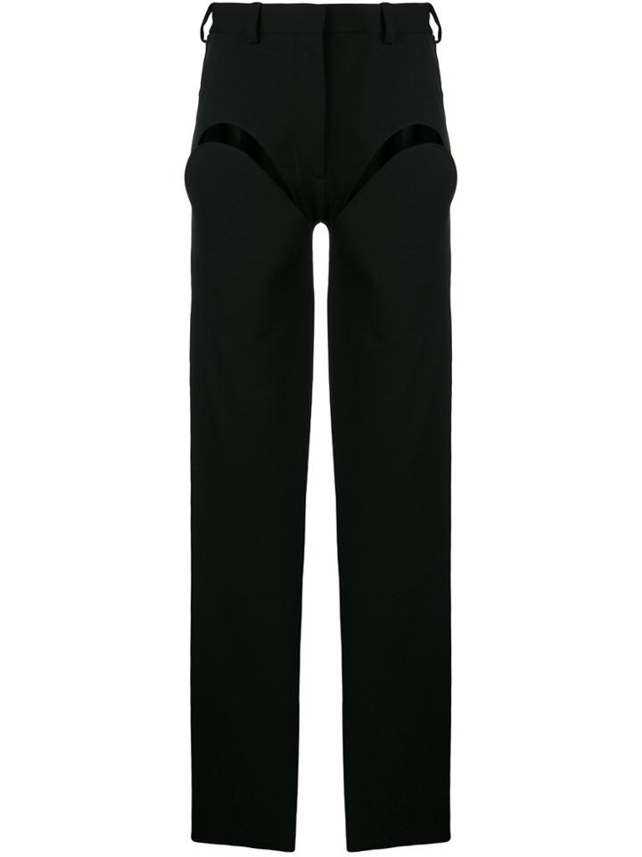 Y / Project Front Cut Trousers - Black