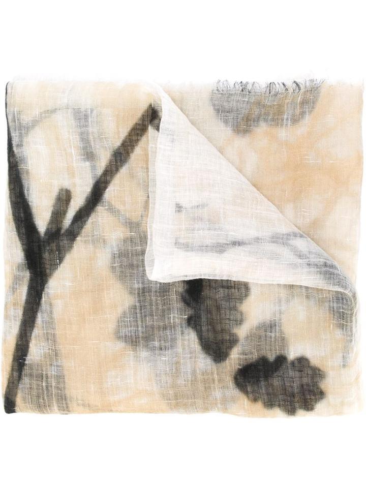 Brunello Cucinelli Branch Print Scarf