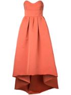 Paule Ka - Strapless High Low Woven Dress - Women - Polyester - 42, Yellow/orange, Polyester