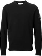 Stone Island Crew Neck Sweater, Men's, Size: Xxxl, Black, Wool/polyester