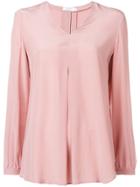 Barba V-neck Blouse - Pink & Purple