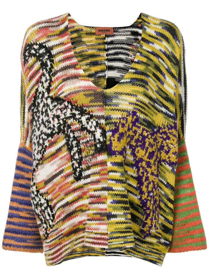 Missoni V-neck Knit Jumper - Yellow