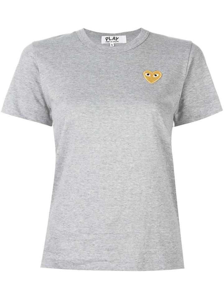 Comme Des Garçons Play Logo Print T-shirt, Women's, Size: Small, Grey, Cotton