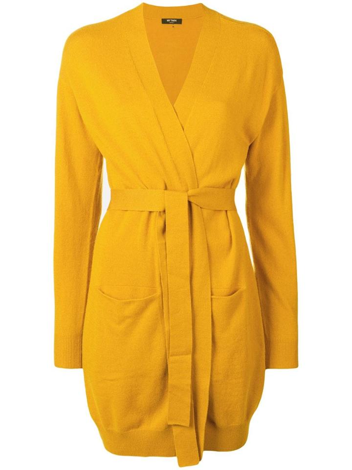 Twin-set Long Wrap Cardigan - Yellow