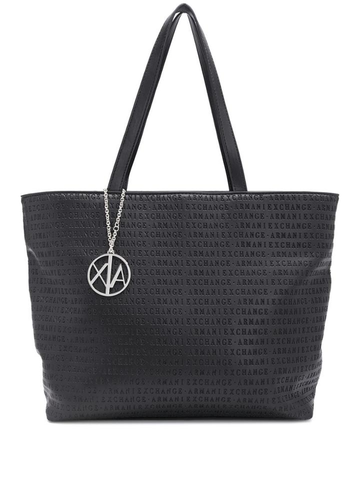 Armani Exchange Embossed Logo Tote Bag - Black