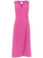 Framed Midi Wrap Dress - Pink
