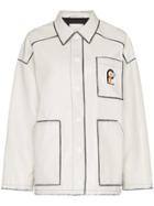 Prada Leather Logo Pocket Jacket - White