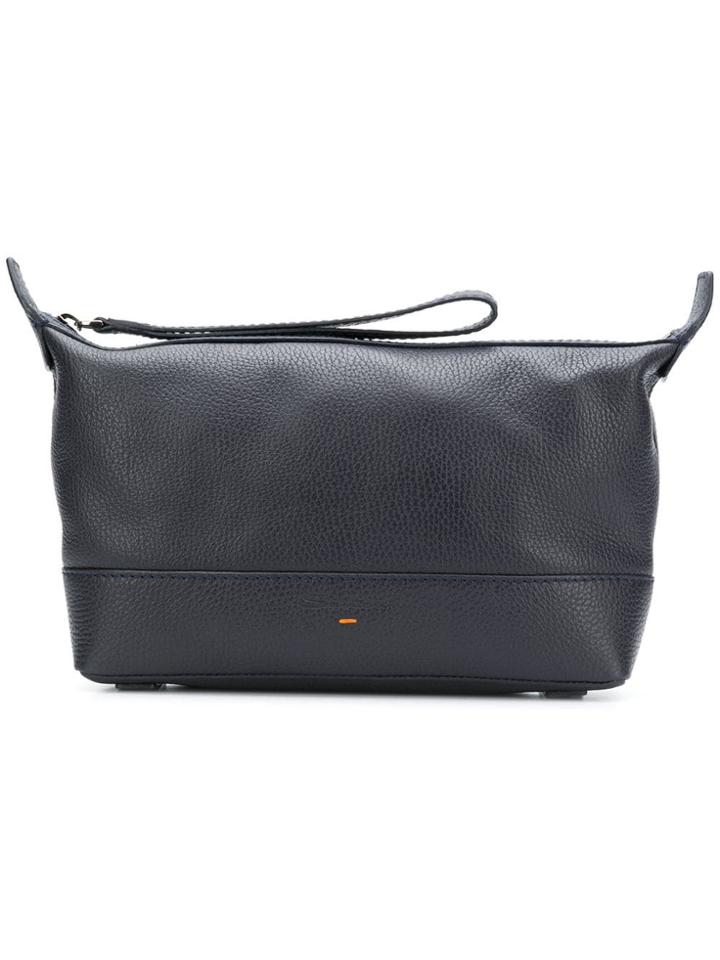 Santoni Top Zip Wash Bag - Blue
