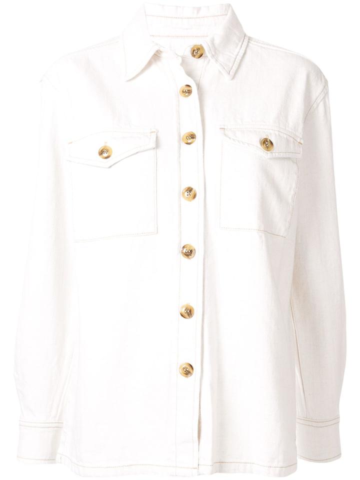 Nobody Denim Downtown Shirt Jacket - White