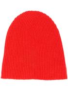 Roberto Collina Cashmere Knitted Beanie - Red