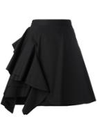 Msgm - Ruffle-detail Skirt - Women - Cotton - 44, Black, Cotton