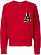Ami Alexandre Mattiussi - 'a' Patch Sweatshirt - Men - Wool - L, Red, Wool