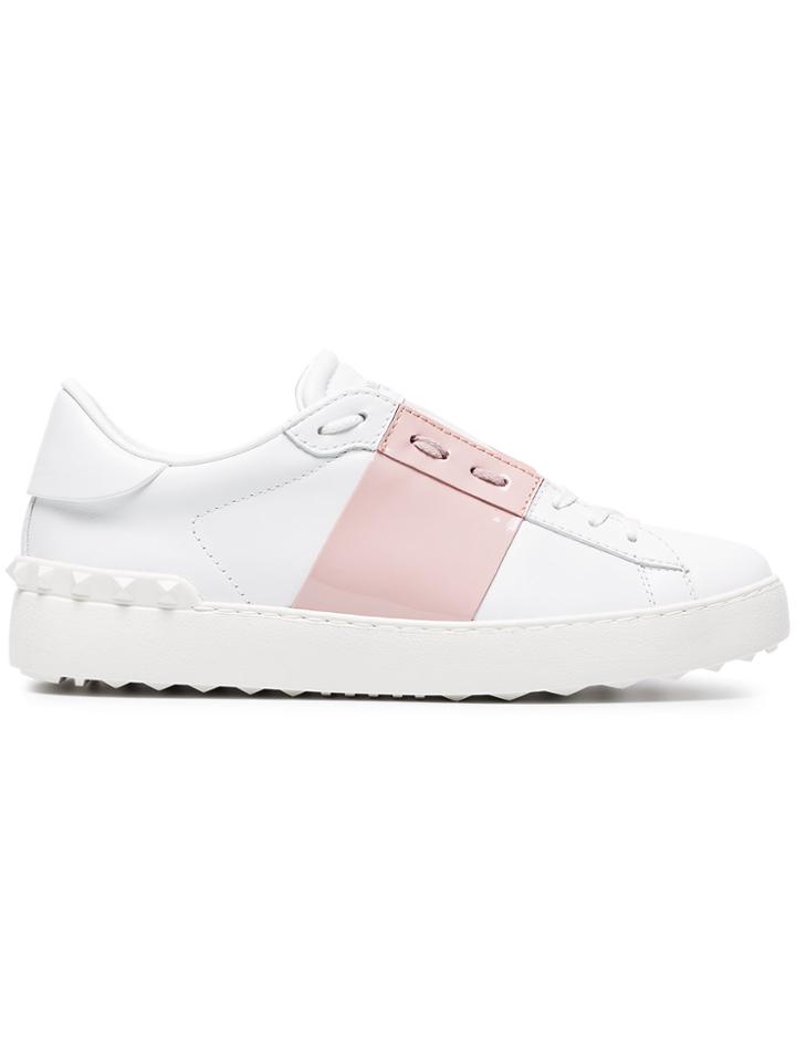 Valentino White Open Leather Sneakers