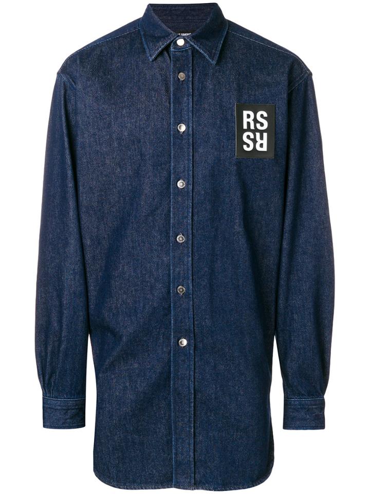 Raf Simons Logo Denim Shirt - Blue