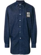 Raf Simons Logo Denim Shirt - Blue