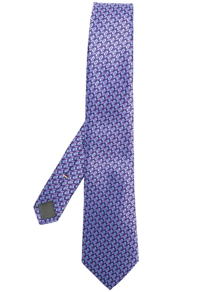 Canali Graphic Print Tie - Pink & Purple