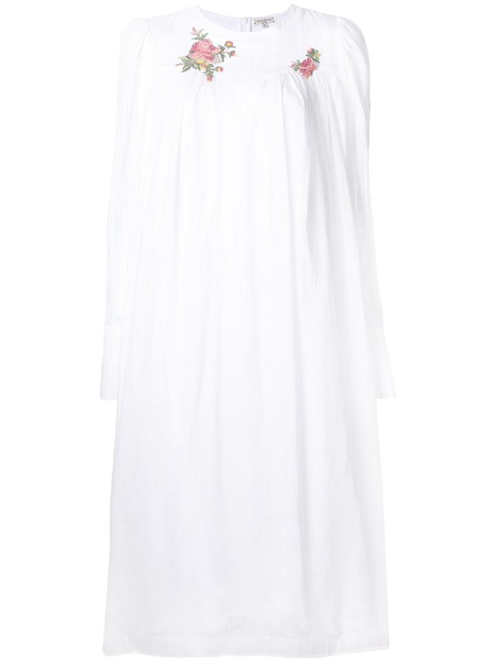 Natasha Zinko Floral Embroidered Shirt Dress - White