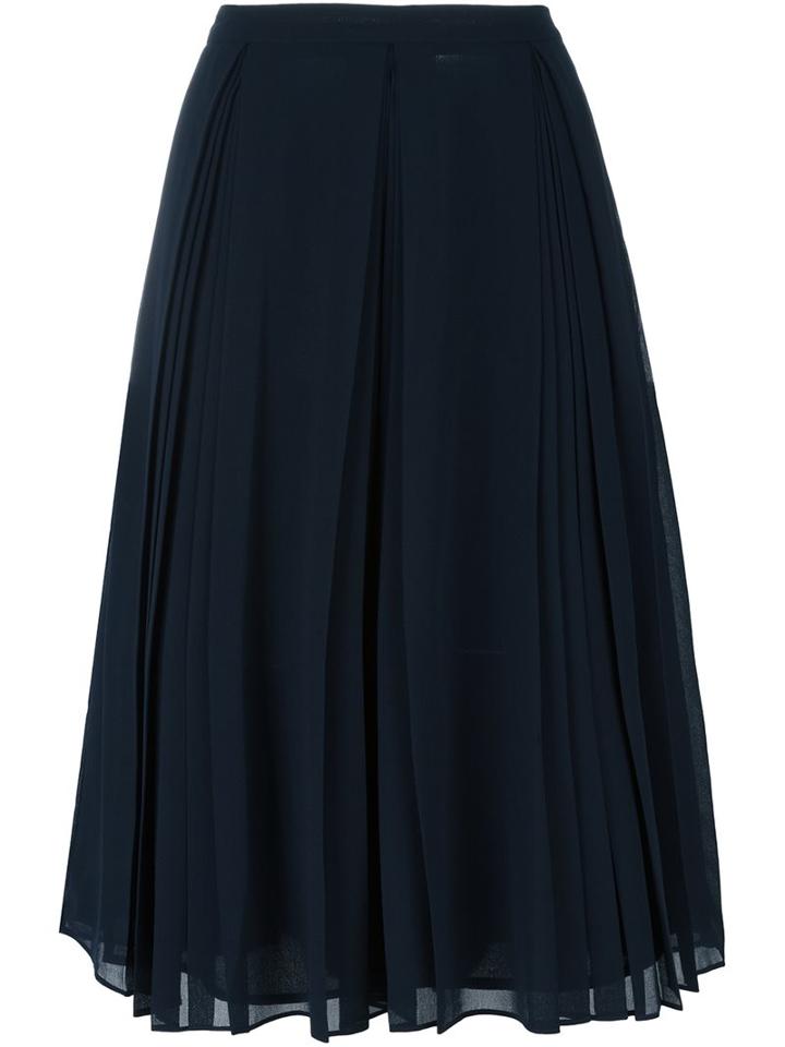 Michael Michael Kors Pleated Detailing Skirt, Women's, Size: 4, Blue, Polyester