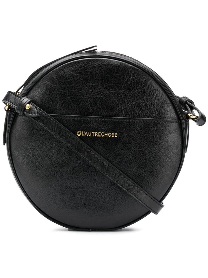 L'autre Chose Embossed Logo Crossbody Bag - Black