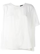 Armani Jeans - Asymmetric T-shirt - Women - Cotton - 46, White, Cotton