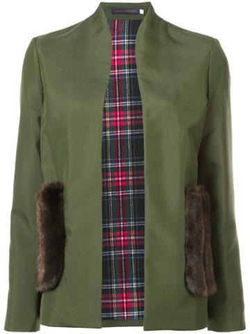 Harvey Faircloth Collarless Blazer - Green