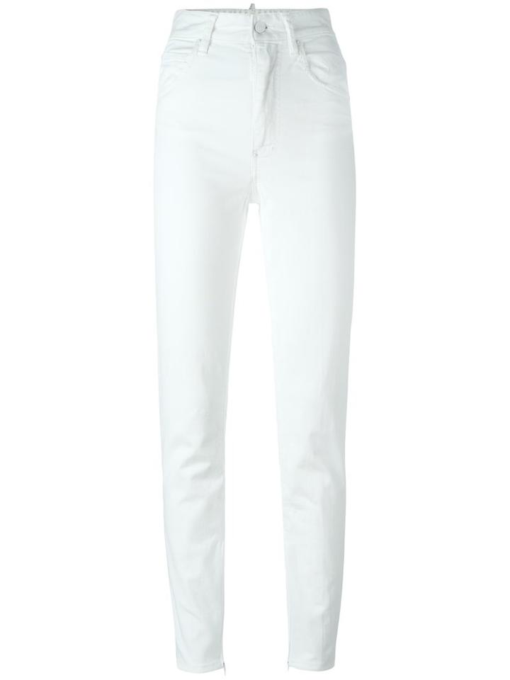 Dsquared2 Twiggy High Waisted Jeans, Women's, Size: 38, White, Spandex/elastane/cotton