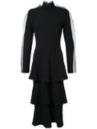 Tatuna Nikolaishvili Layered Flared Dress, Women's, Size: Small, Black, Cotton