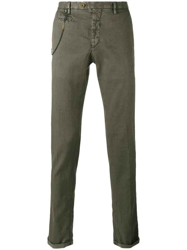 Biagio Sananiello - Skinny Trousers - Men - Cotton/linen/flax/spandex/elastane - 54, Green, Cotton/linen/flax/spandex/elastane