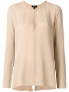 Theory Keyhole Relaxed Blouse - Nude & Neutrals