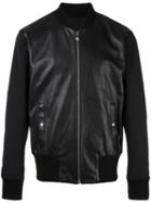 Versus Zipped Leather Jacket, Men's, Size: 50, Black, Lamb Skin/polyamide/cotton/polyester