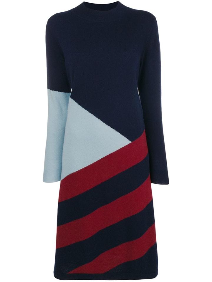 Chinti & Parker Panelled Shift Midi Dress - Blue