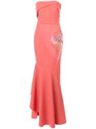 Rubin Singer Jersey Embroidered Evening Dress